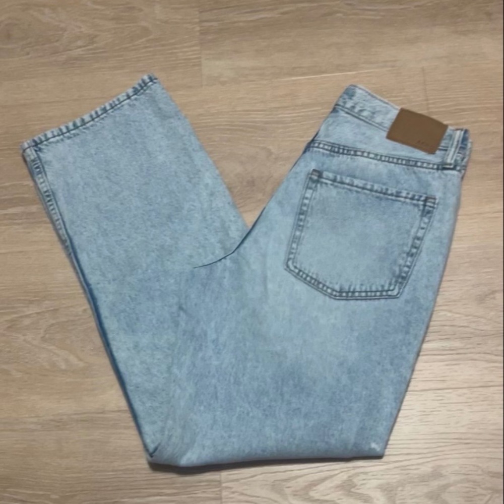 Aeropostale 90s Baggy High Waisted Light Wash Blue Denim Jeans Size 4S